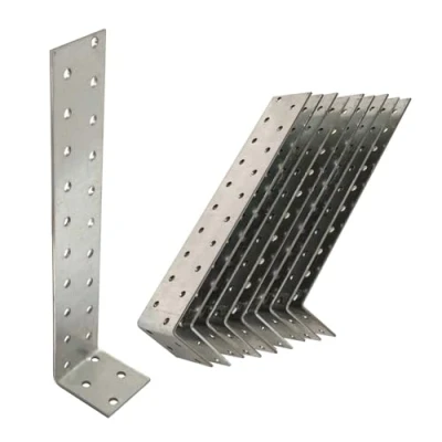 Afbeelding van OMIdeas 10 x platte stalen ankers (200 40 40) trekanker betonplatte ankers, zilver verzinkt