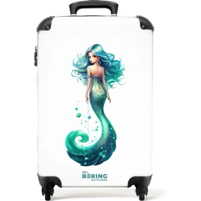 Afbeelding van NoBoringSuitcases.com® Kinderkoffer meisjes Kindertrolley zeemeermin 55x35x25