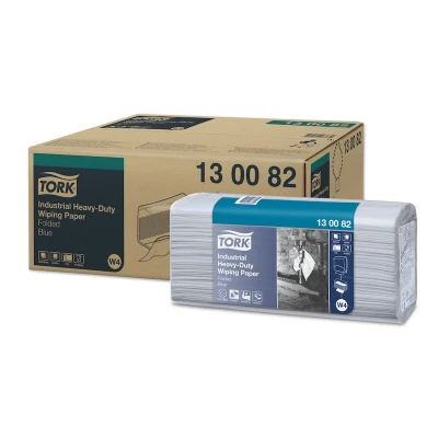 Afbeelding van Tork Industrial Heavy Duty Gevouwen Poetspapier 3 laags Blauw W4 130082