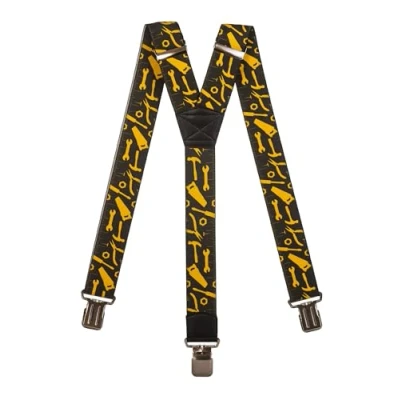 Afbeelding van Olata Bretels met Gereedschapsmotief Stevige, Verstelbare X en Y vormige Bretels, 5 cm Breed, Ideaal voor Werk Dagelijks Gebruik. A. Vorm