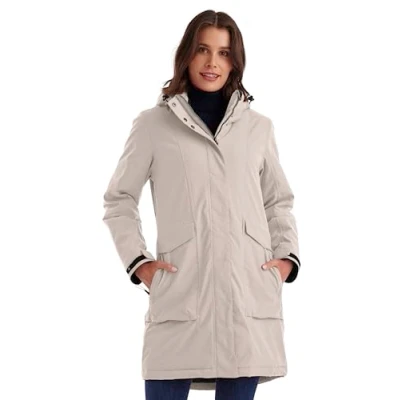 Afbeelding van killtec dames Parka/jas waterdicht met afritsbare capuchon Damen Funktionsparka, hellsand, 46, 43284 000