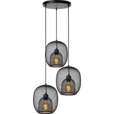 Afbeelding van Lucide JERREL Hanglamp Ø 51 cm 3xE27 Zwart