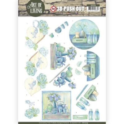 Afbeelding van 3D Pushout Jeanine`s Art of Living Blue