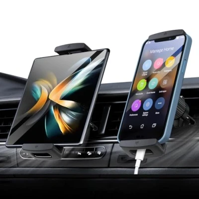 Afbeelding van Xuenair iPad Mini autohouder, 360 draaibaar en stevig grip valt nooit uit] Ventilatietablet houder voor auto, Z vouw autohouder Pro Air Fold 5 4 3 iPhone Samsung meer 12,9