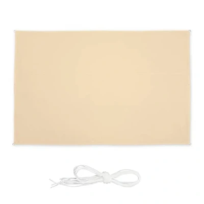 Afbeelding van Relaxdays schaduwdoek rechthoek, 2 x 4 m, uv bestendig, waterafstotend, balkondoek, camping, &amp; terras, beige