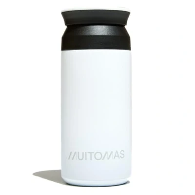 Afbeelding van Muitomas, Thermosfles, 350 ml, lichtgewicht en draagbare thermosfles van staal, elegant design met luchtdichte sluiting, kleur: wit