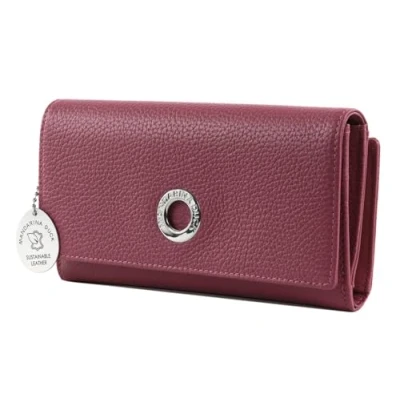 Afbeelding van MANDARINA DUCK Portemonnee Mellow Leather Wallet with Flap Red Violet Paars
