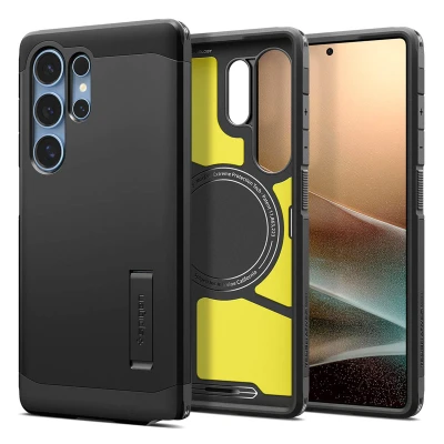 Afbeelding van Spigen Tough Armor (AI) MagFit Case voor Samsung Galaxy S25 Ultra hoesje, Compatibel met MagSafe Zwart