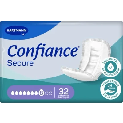 Afbeelding van Confiance Secure Anatomische beschermers voor mannen en vrouwen, zuigstand = 8 druppels (belangrijke zwakke blaas) zacht materiaal 32 stuks