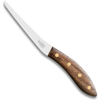 Afbeelding van Robert Herder Fileermes SeaKnives Edwin Vinke&#039;s Flexibel RVS Lemmet 13 mm Heft Walnotenhout