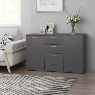 Afbeelding van Dressoir 120x35,5x75 cm bewerkt hout grijs