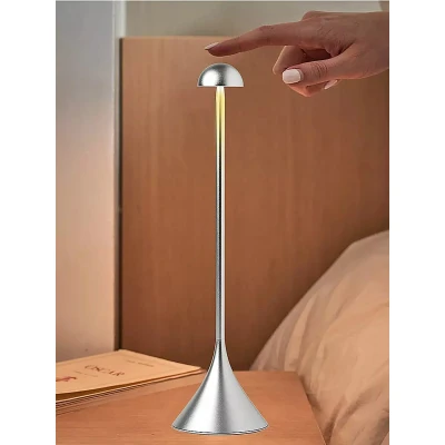 Afbeelding van Lexon Steli Dome draadloze tafellamp 28,6 cm x Ø7,7 Zilver