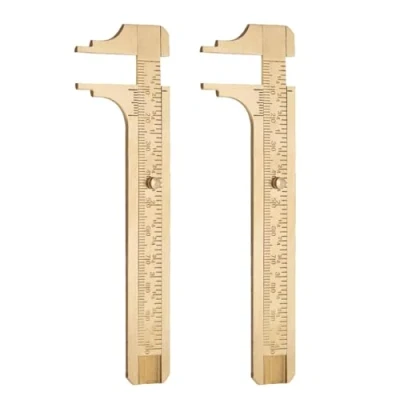 Afbeelding van ZHYUAN 2 stuks nonius schaal, liniaalschuifmaat, mini liniaal, schuifmaat van messing, messing schuifmaat, draagbare eenheden zijn millimeter en inch (100 mm)