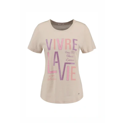 Afbeelding van Key Largo Tshirt print, Dames, Maat: Large, Beige