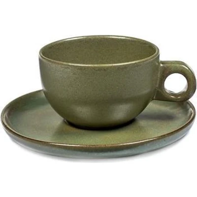 Afbeelding van Serax Surface By Sergio Herman Kop En Schotel 23cl Set Van 4 Camo Green