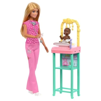 Afbeelding van Barbie Babydokterspop Babydokterset met barbiepop
