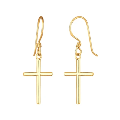 Afbeelding van Elli Cross Pendant Oorbellen goldcoloured, Dames, Maat: One Size, Gold coloured