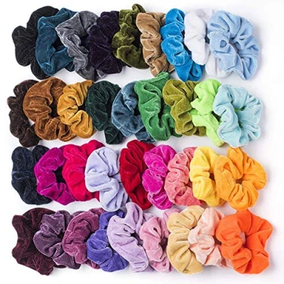 Afbeelding van 36 stuks haar Scrunchies Fluwelen elastische haarbanden Scrunchy Hair Ties Touwen Scrunchie voor Dames Meisjes (36 kleuren)