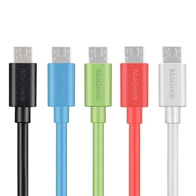 Afbeelding van MaGeek [5 Stuks] 1,0m Premium Micro USB Kabels Snelle 2.0 synchronisatie en Oplaadkabels Voor Samsung, Sony, Motorola, LG, Google, Nokia meer (5 Kleuren)
