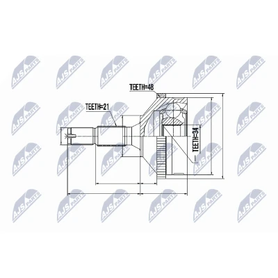 Afbeelding van Homokineet reparatie set, aandrijfas NTY NPZ PE 004