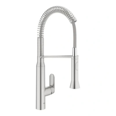 Afbeelding van Grohe K7 keukenmengkraan spiraal met prof. douche supersteel