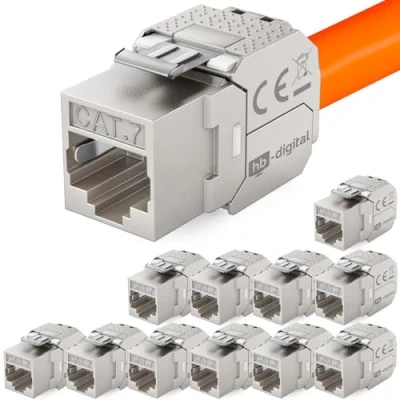 Afbeelding van hb digitale 12X Keystone RJ 45 Cat.7 de schakelaar LSA van isolatieverplaatsing aan RJ45 contactdoos STP 1000MHz 10.000Mbit/s voor het netwerkflard gegevenscontactdoos Ethernet LAN kabel