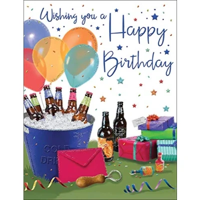 Afbeelding van Piccadilly Greetings Regal Publishing Verjaardagskaart Mannelijk 8 x 6 inch, grijsblauw