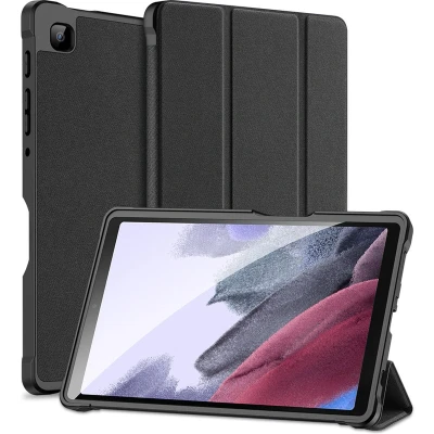 Afbeelding van Samsung Galaxy Tab A7 Lite Hoes: Dux Ducis Domo Bookcase Zwart Kunstleder Tablet Hoezen