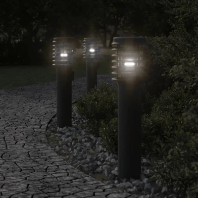 Afbeelding van Buitenvloerlamp met stopcontact 60 cm roestvrijstaal zwart