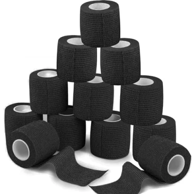 Afbeelding van ANAMPION Zelfklevend Verband Cohesive Wrap Bandages,12Pack 5cm x 4.5M,Elastic Ademend Adhesive Bandage Tape,Voor Tattoo Grip Wrist Ankle Sprain Swelling,Dierenarts Eerste Hulp Sport Pols Enkel