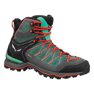 Afbeelding van Wandelschoen Salewa Women Mountain Trainer Lite Mid Gore Tex Feld Green Fluo Coral Schoenmaat 36