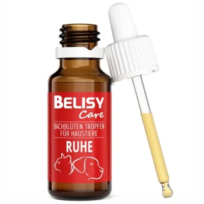 Afbeelding van BELISY stress &amp; angst Bachbloesem druppels voor honden katten kalmerend middel bij orig. Mix volgens Dr. Bach noodgevallen globuli om huisdieren te kalmeren 20 ml