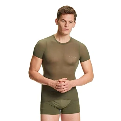 Afbeelding van FALKE Heren Top van onderlaag Ultralight Cool Round Neck M S/s Ts functioneel materiaal sneldrogend 1 stuk, Groen Herb 7754, L