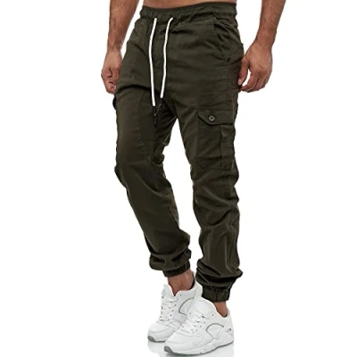 Afbeelding van Tazzio cargobroek heren jogger chino regular fit jeans 16610, Kaki, XS