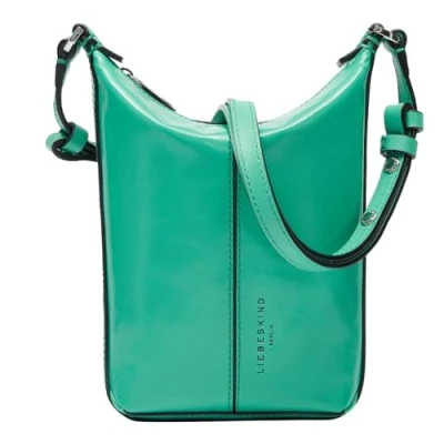Afbeelding van LIEBESKIND BERLIN Leren Schoudertas Paris 4 Paper Touch Crinkle Crossbody Jade Groene