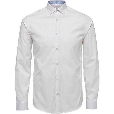 Afbeelding van Selected Homme Slhslimnew MARK Shirt Zakelijk overhemd, Heren, Maat: XXL, Bright white/red/navy/white