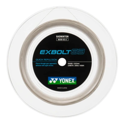Afbeelding van Yonex Exbolt 63 badmintonsnaren Wit Rol 200M