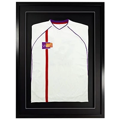 Afbeelding van Vivarti DIY volwassen 3D gemonteerd sportshirt displayframe 60 x 80 cm zwart frame, zwarte houder, rugkaart