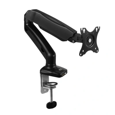 Afbeelding van ACT AC8311 Enkele Monitor Arm met Gasveer beugel voor 1 scherm 13 27 inch VESA 75x75 100x100 Draai kantel en zwenkbaar incl. USB audio poorten Zwart