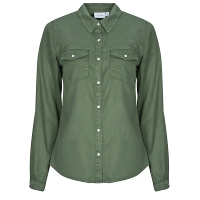 Afbeelding van VILA Vibista Overhemdblouse, Dames, Maat: XS, Duck green