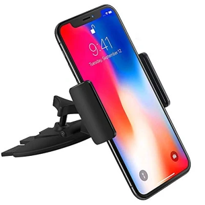 Afbeelding van ipow Mobiele telefoonhouder voor in de auto, draaibare autohouder, smartphonehouder cd sleuf, universeel, compatibel met iPhone, Huawei enz.