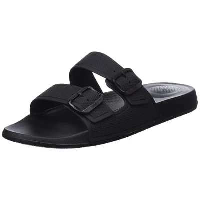 Afbeelding van Fitflop Heren Iq sandaal met twee bar verstelbare glijbaan, Zwart, 41 EU