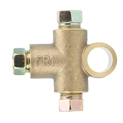 Afbeelding van Motorfiets remleiding T stuk Hydraulische slangconnector, 3 weg vorm rem met mannelijke moeren Korte Unie M10 3/16in pijp 10 mm adapter Wijziging in dubbele schijfremmen