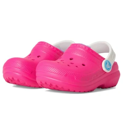 Afbeelding van Crocs Classic Lined Clog T, uniseks klompen voor kinderen en jongens, Pink Crush Multi, 22/23 EU