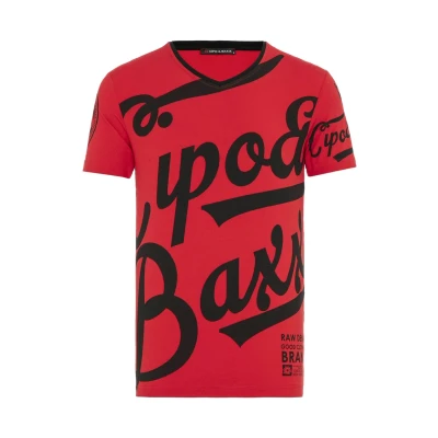 Afbeelding van Cipo &amp; Baxx Tshirt print, Heren, Maat: Large, Red