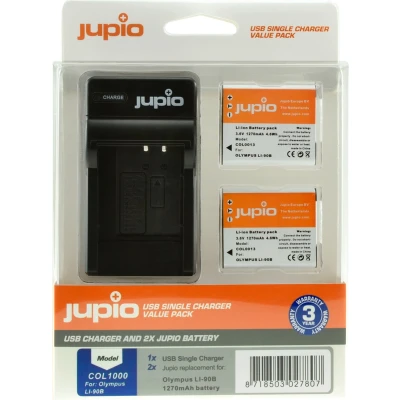 Afbeelding van Jupio Value Pack: 2x Battery Li 90B/Li 92B 1270mAh + USB Single Charger