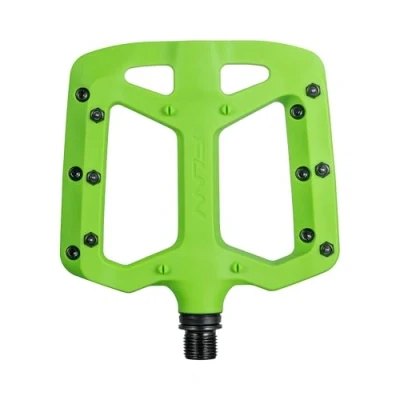 Afbeelding van Funn Taipan fietspedalen van met glasvezel versterkt thermoplast 9/16 inch CrMo assen en scheenbeen vriendelijke pennen voor MTB/BMX/stedelijk/gravel rijden (Groen)