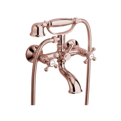 Afbeelding van Badmengkraan Sapho Antea met Handdouche 2 knop 11 cm Rose Goud