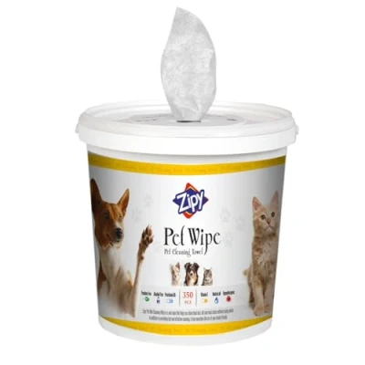 Afbeelding van ZIPY vochtige doekjes voor honden, deodoriserende verzorgingsdoeken, vrij van geurstoffen katten, natuurlijke pootjes, oren, billen, lichaam, doeken 350
