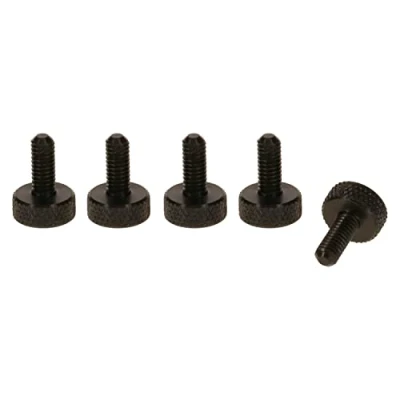 Afbeelding van PrecisionGeek Aluminium Kartelschroeven M6 x 10 mm Zwart 1 set (5 stuks)
